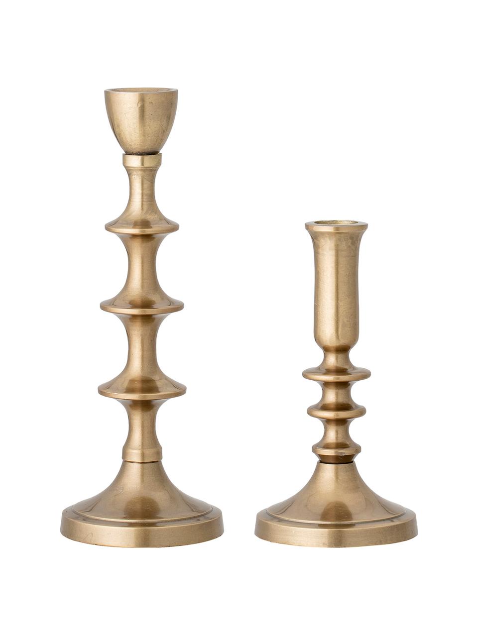 Set 2 candelabri Mis, Alluminio rivestito, Ottonato, Set in varie misure