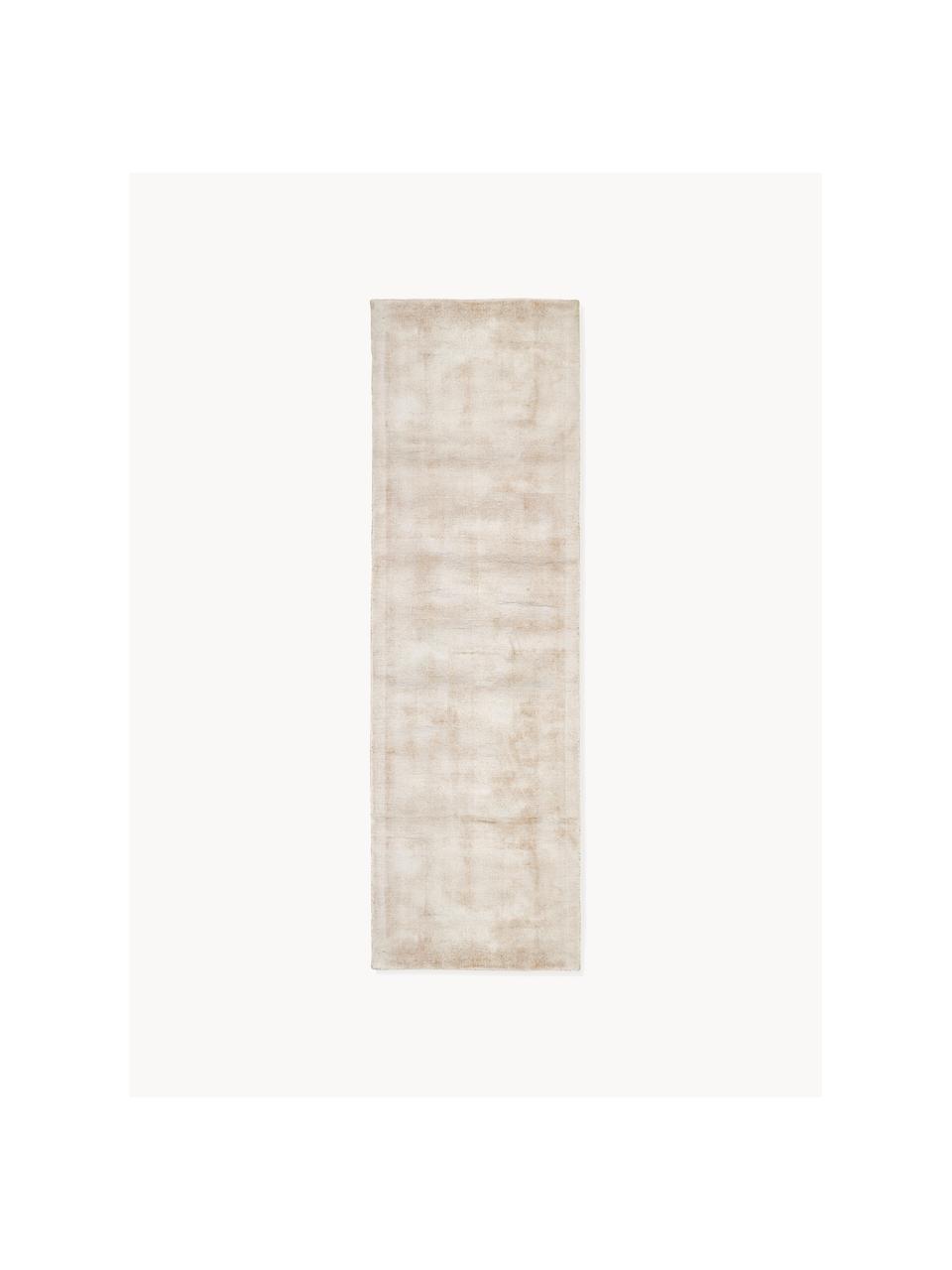 Tapis de couloir en viscose tissé main Jane, Beige clair, larg. 80 x long. 300 cm