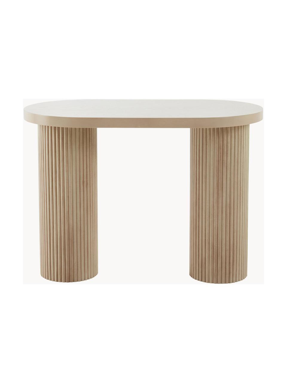 Escritorio de madera Torello, Tablero: tablero de fibras de dens, Patas: madera de roble, Madera clara, An 100 x Al 72 cm