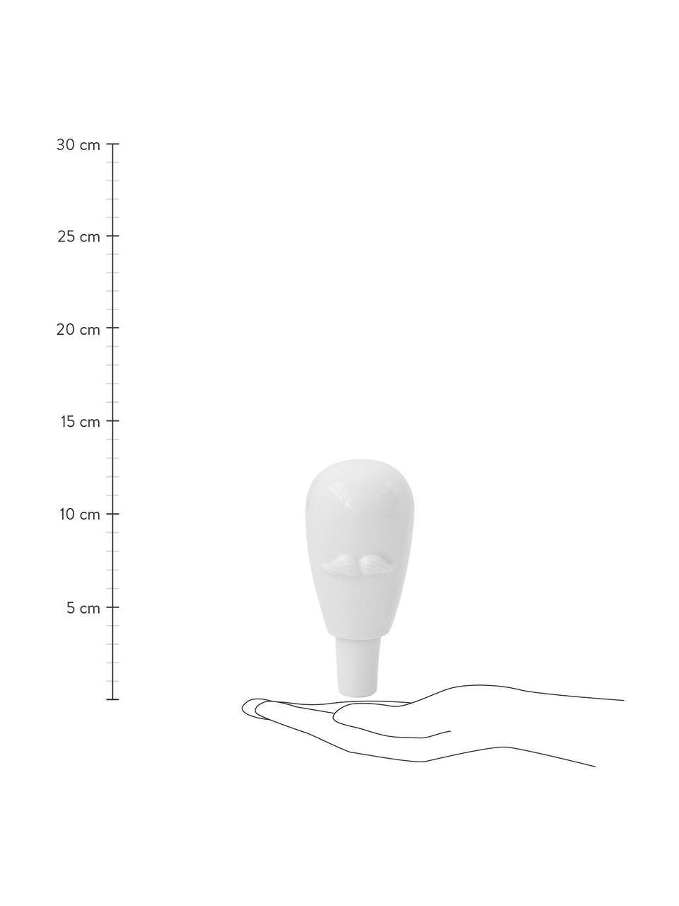 Designer flessenstoppen Muse, 2-delig, Keramiek, Wit, Ø 6 x H 13 cm