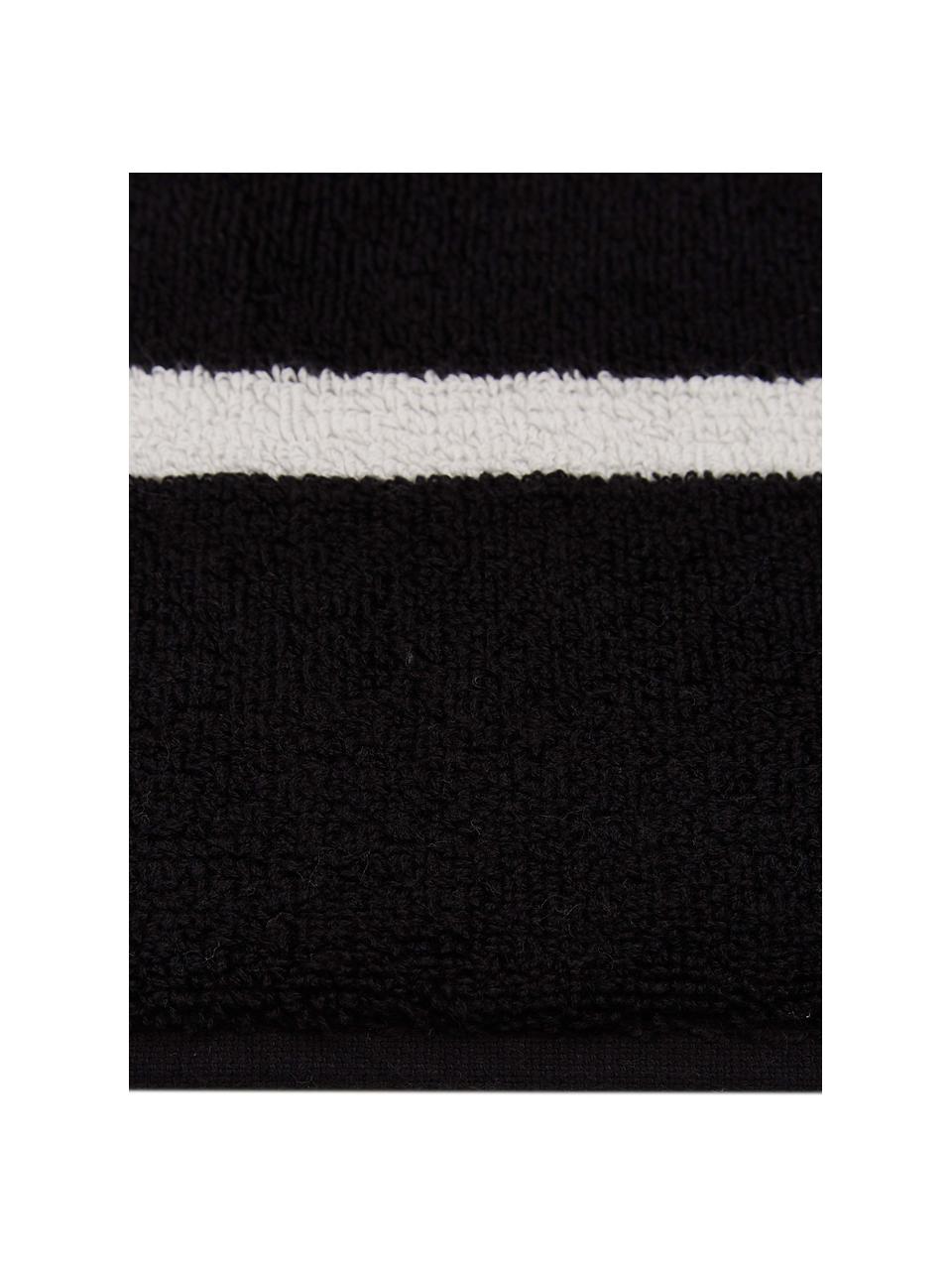 Dywanik łazienkowy Menton, 100% bawełna, Czarny, biały, S 50 x D 75 cm