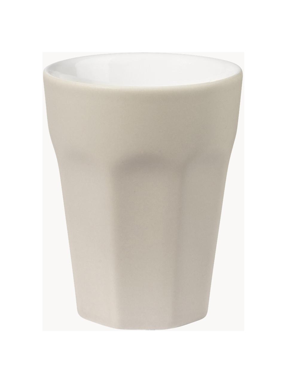 Tazas de café espresso Ti Amo, 2 uds., Cerámica de gres, Beige claro mate, Ø 6 x Al 8 cm, 100 ml