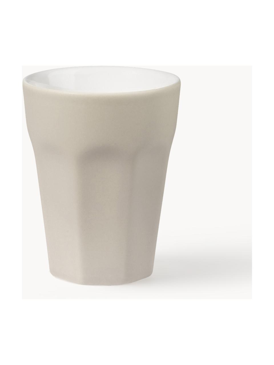 Tazas de café espresso Ti Amo, 2 uds., Gres, Beige claro mate, Ø 6 x Al 8 cm, 100 ml