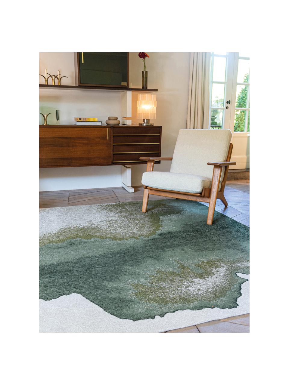 Tapis avec motif abstrait Iode, 100 % polyester, Tons verts, larg. 80 x long. 150 cm (taille XS)