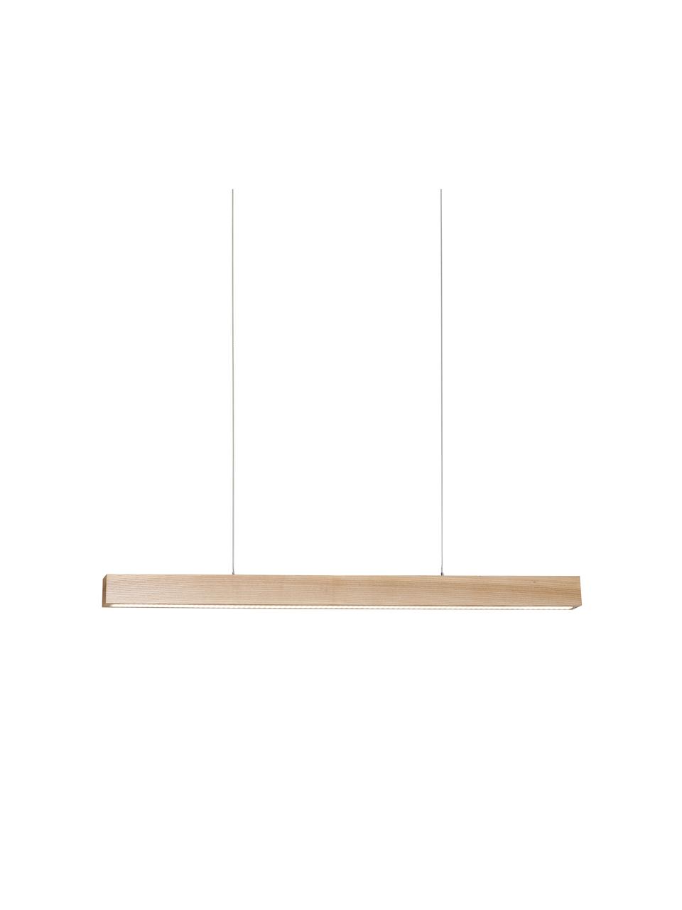 Lámpara de techo grande de madera LED Timber, Pantalla: madera, Cable: plástico, Madera clara, An 65 x F 9 cm