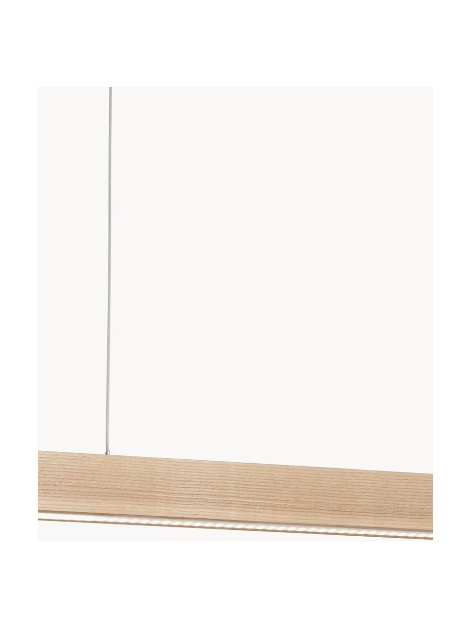 Grote LED hanglamp Timber van hout, Lampenkap: hout, Licht hout, B 65 x D 9 cm