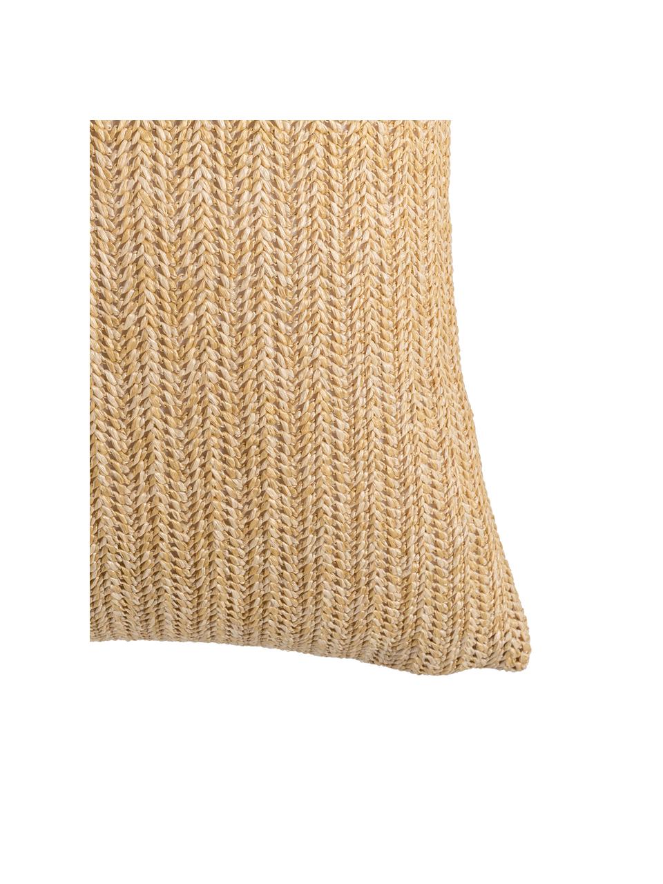 Cojín de exterior Knitted, con relleno, Tapizado: 85% polipropileno, 15% ny, Beige, negro, An 43 x L 43 cm