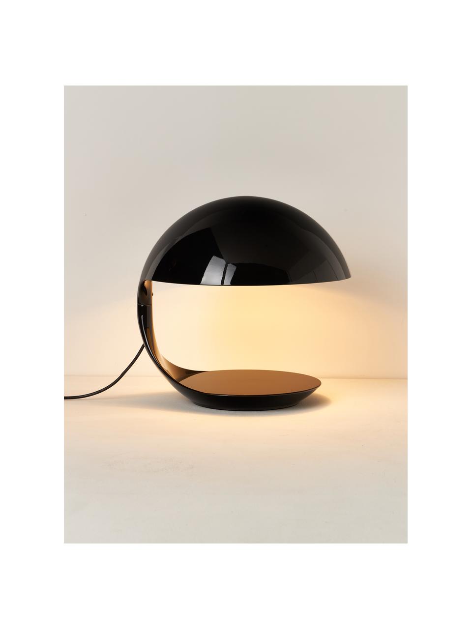 Lampa stołowa Cobra, Tworzywo sztuczne lakierowane, Czarny, Ø 40 x W 40 cm