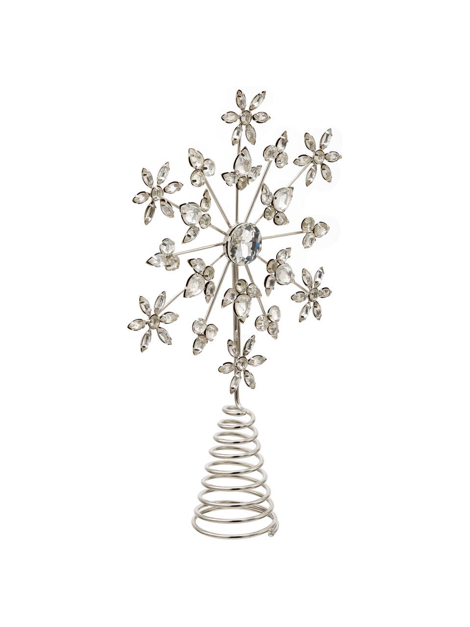 Estrella Árbol de Navidad Juwel, Estructura: metal recubierto, Plateado, An 18 x Al 29 cm