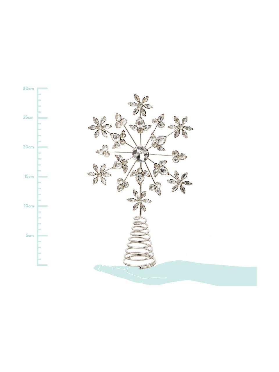 Puntale dell'albero di Natale Juwel, Struttura: metallo rivestito, Argentato, Larg. 18 x Alt. 29 cm