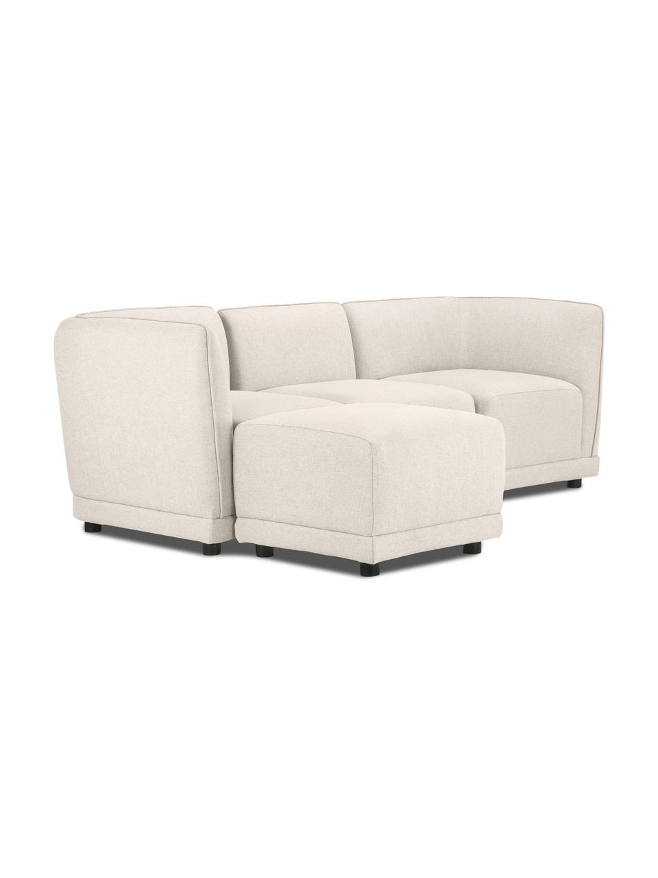 Modulares Ecksofa Ari in Beige, Bezug: 100% Polyester Der hochwe, Gestell: Massivholz, Sperrholz, Webstoff Beige, B 228 x T 136 cm