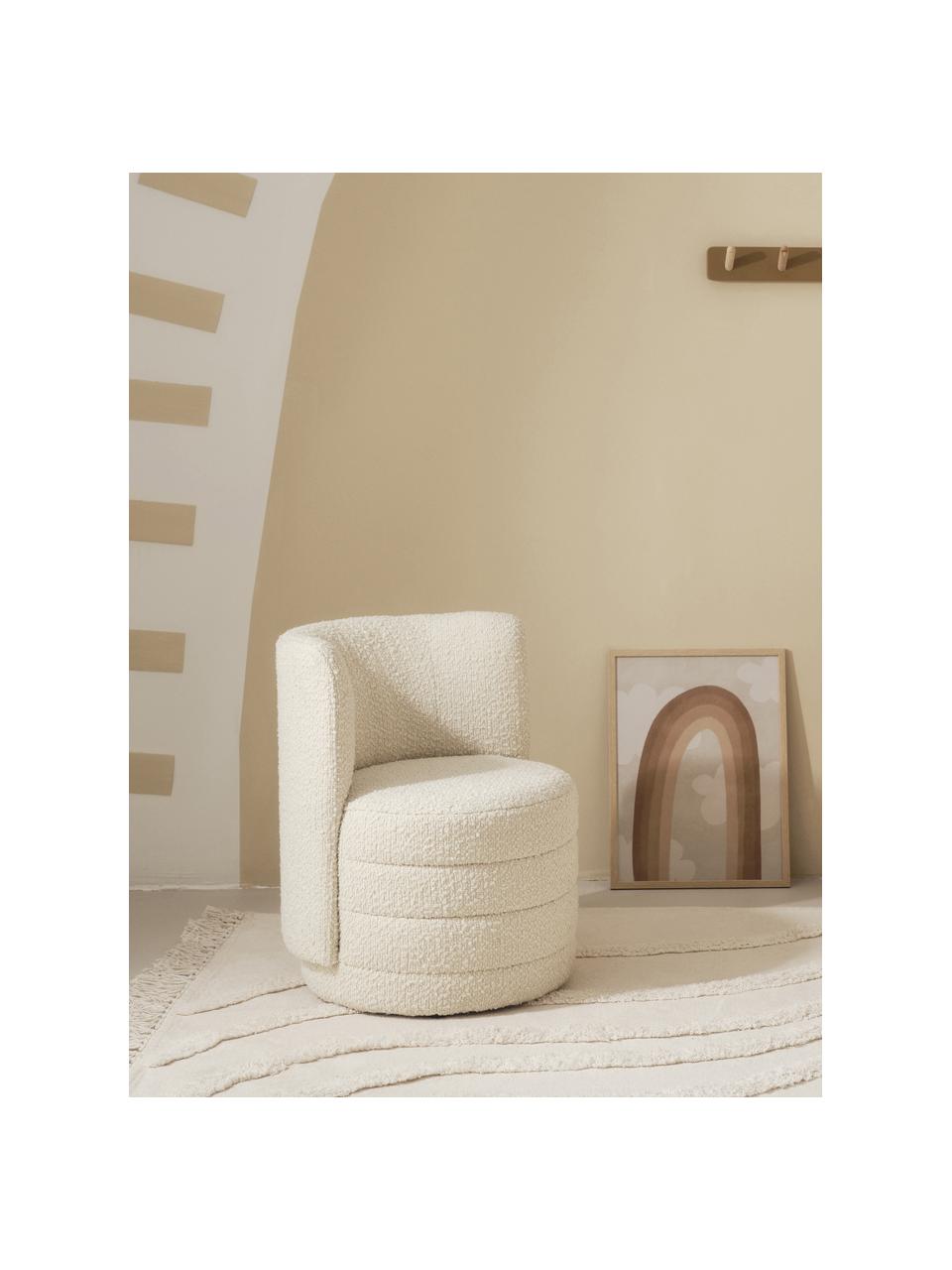 Fauteuil enfant Watson, Peluche blanc crème, larg. 44 x haut. 52 cm