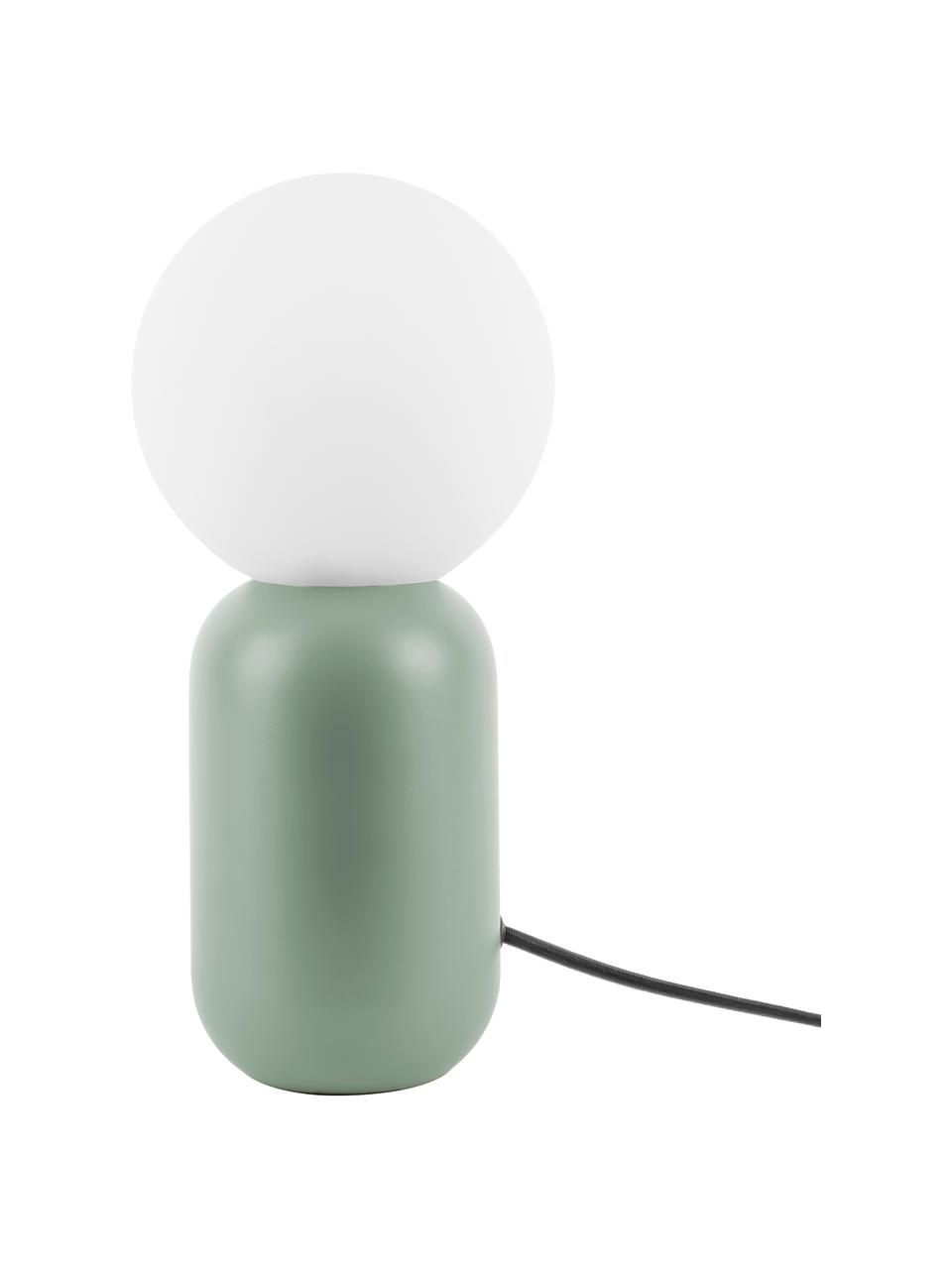 Lampada da comodino in vetro opale Gala, Paralume: vetro opale, Base della lampada: metallo rivestito, Verde, bianco, Ø 15 x Alt. 32 cm