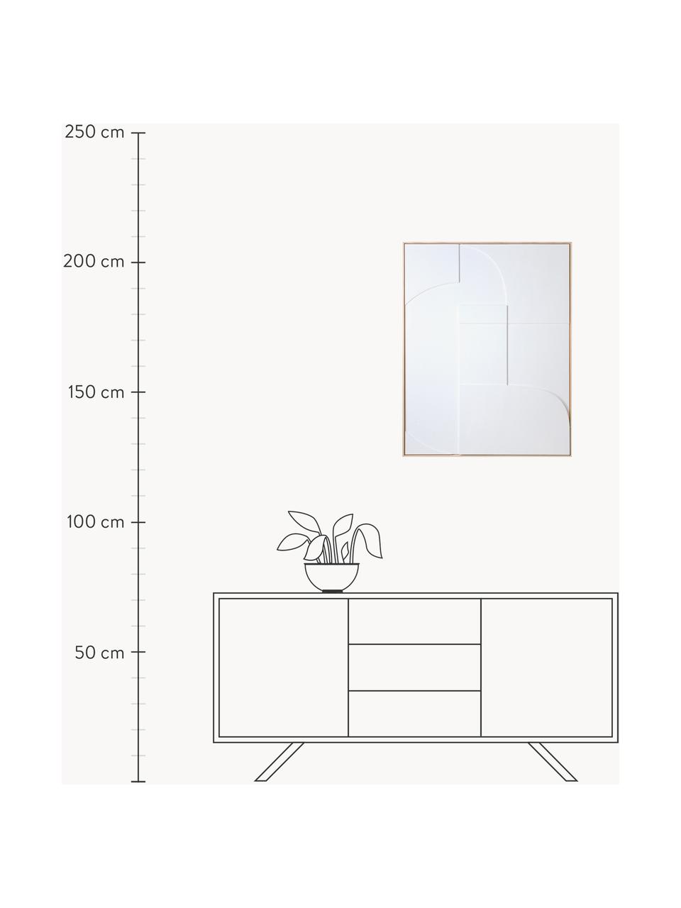 Decorazione da parete in rilievo incorniciata Amido, Struttura: legno di frassino, Bianco, legno di frassino, Larg. 63 x Alt. 83 cm