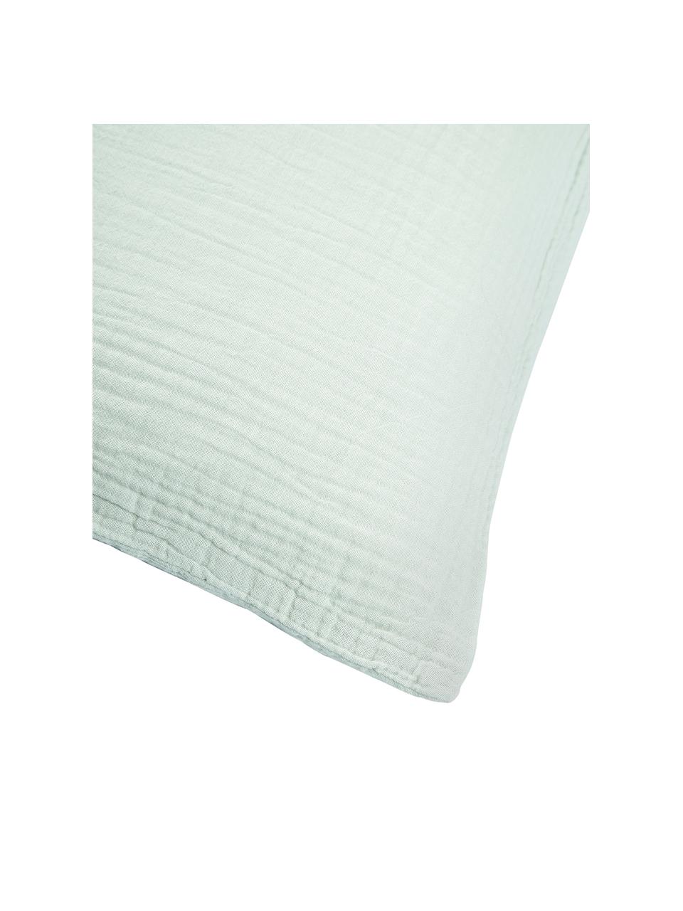Funda de almohada de muselina Odile, Verde salvia, An 45 x L 110 cm