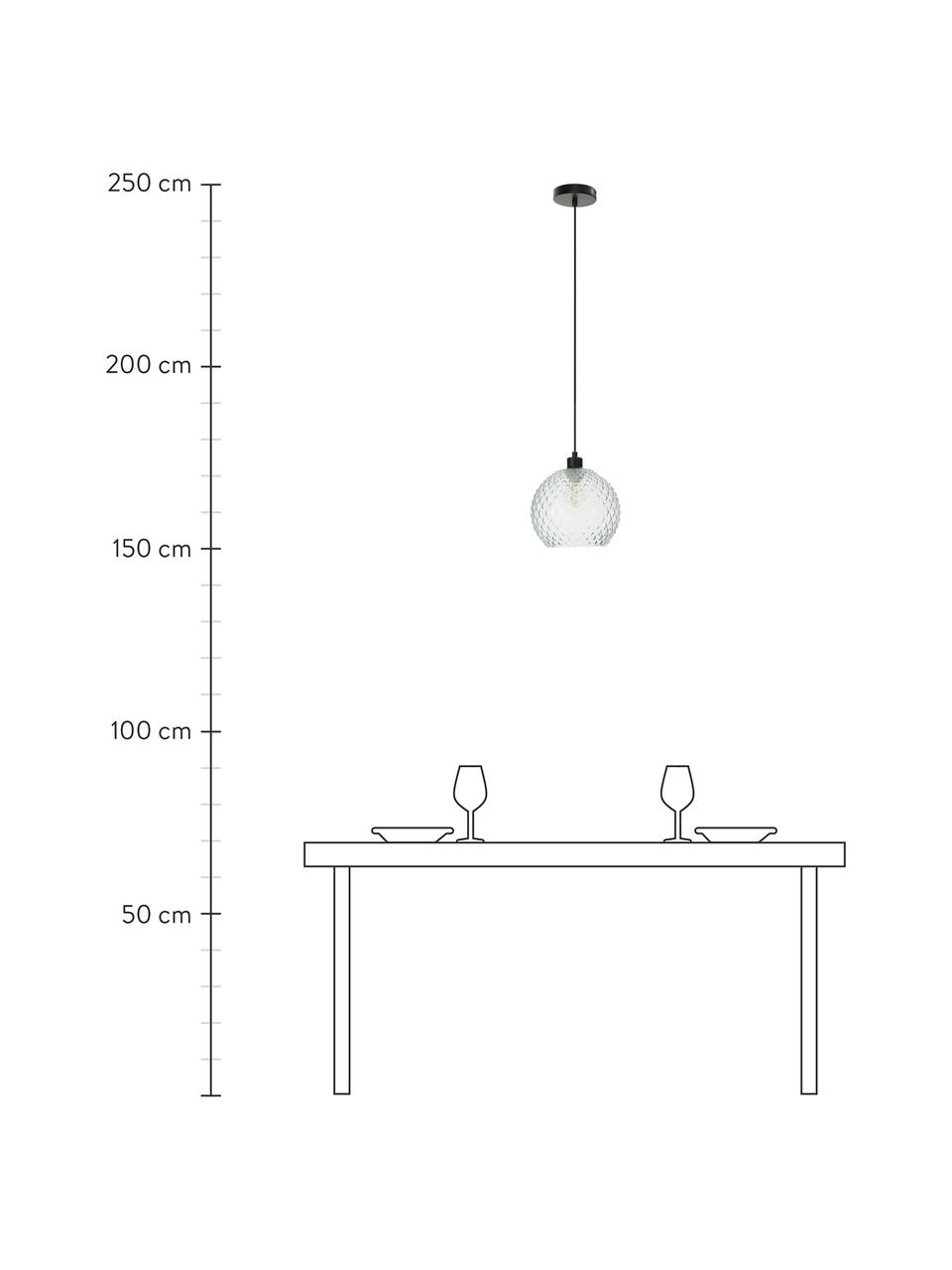 Malé závěsné svítidlo Rania, Modrá, transparentní, Ø 25 cm, V 21 cm