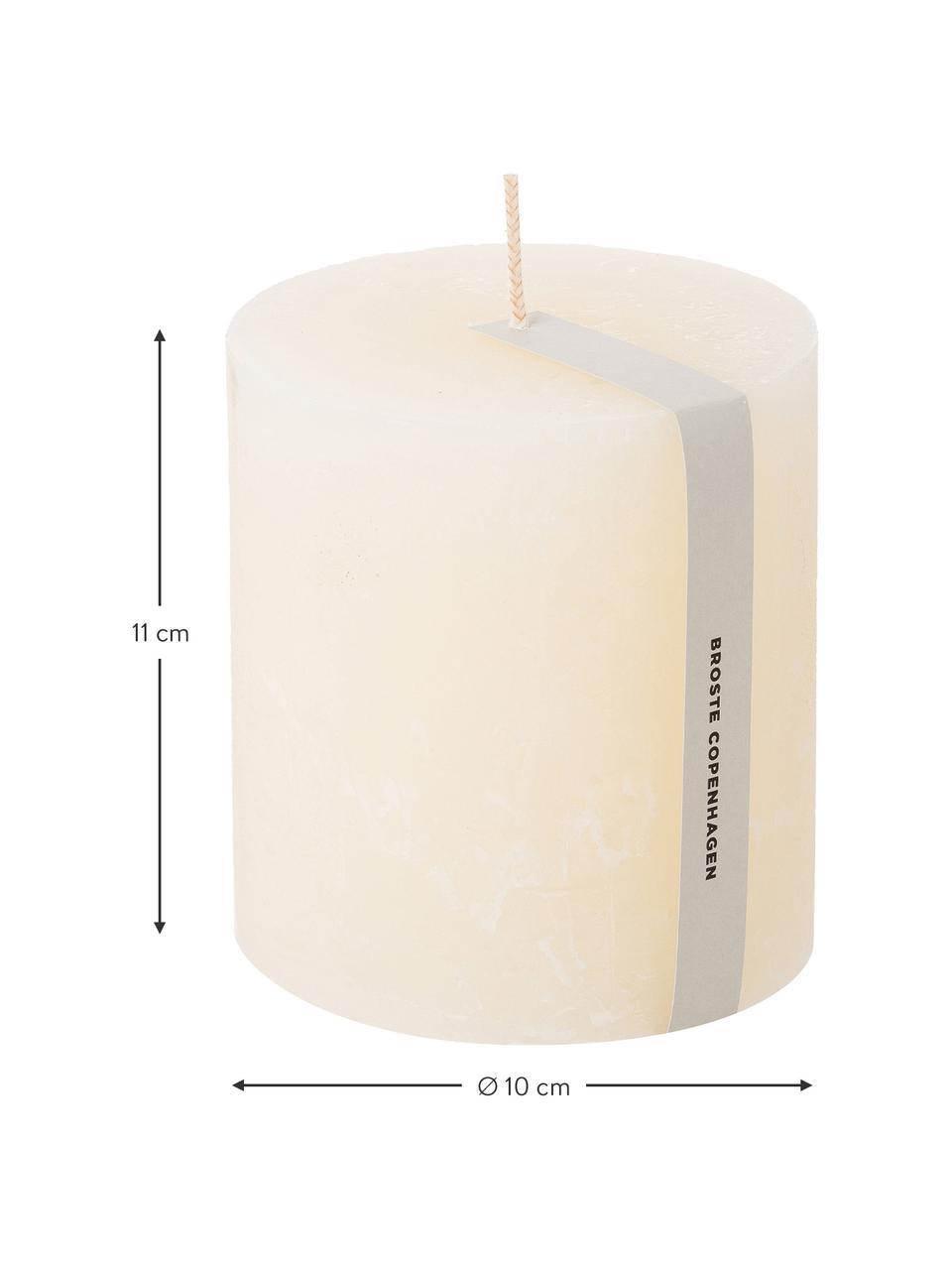 Candela a pilastro Rustic, Paraffina, Bianco, Ø 10 x Alt. 11 cm