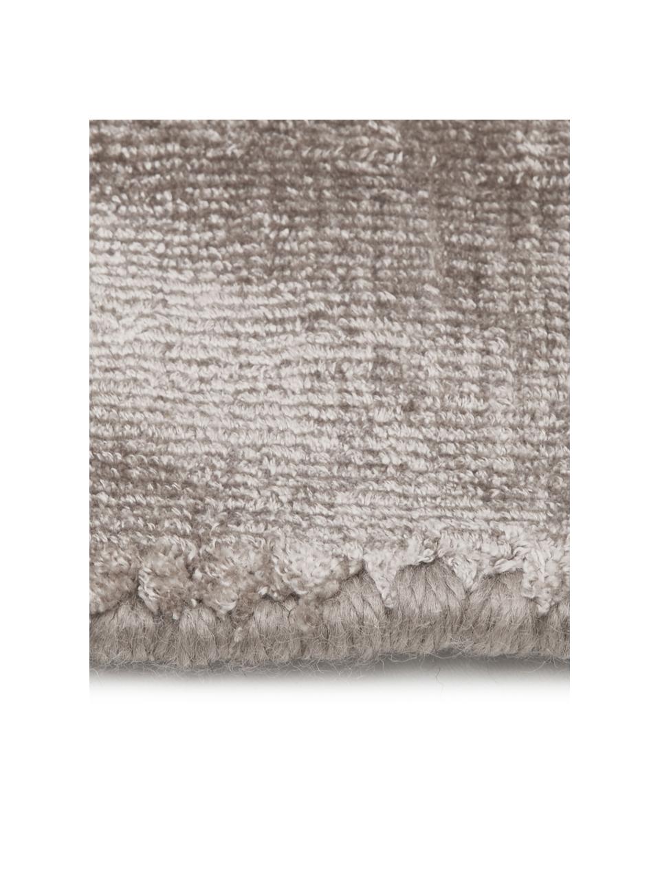Tapis rond en viscose tissé main Jane, Taupe, Ø 250 cm (taille XL)