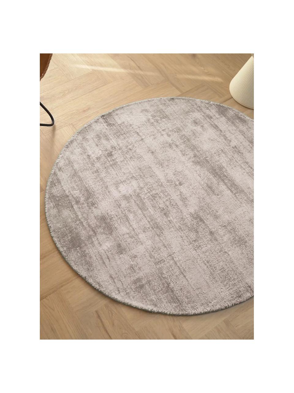 Ručně tkaný kulatý viskózový koberec Jane, Taupe, Ø 250 cm (velikost XL)