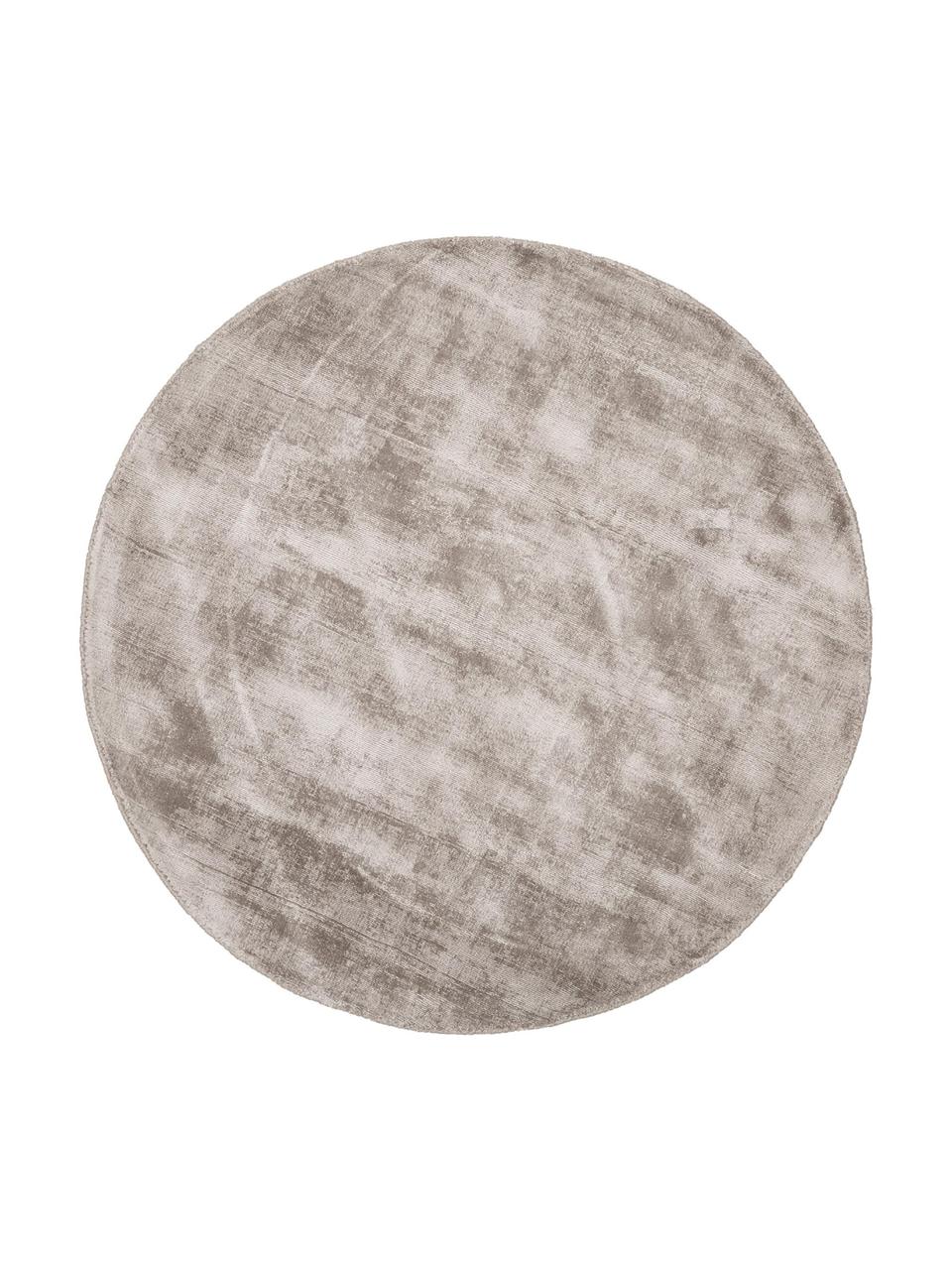 Tapis rond en viscose tissé main Jane, Taupe, Ø 250 cm (taille XL)