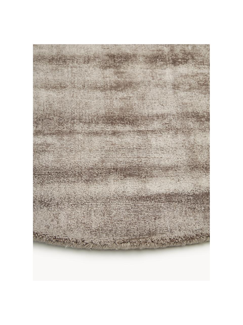 Tapis rond en viscose tissé main Jane, Taupe, Ø 150 cm (taille M)