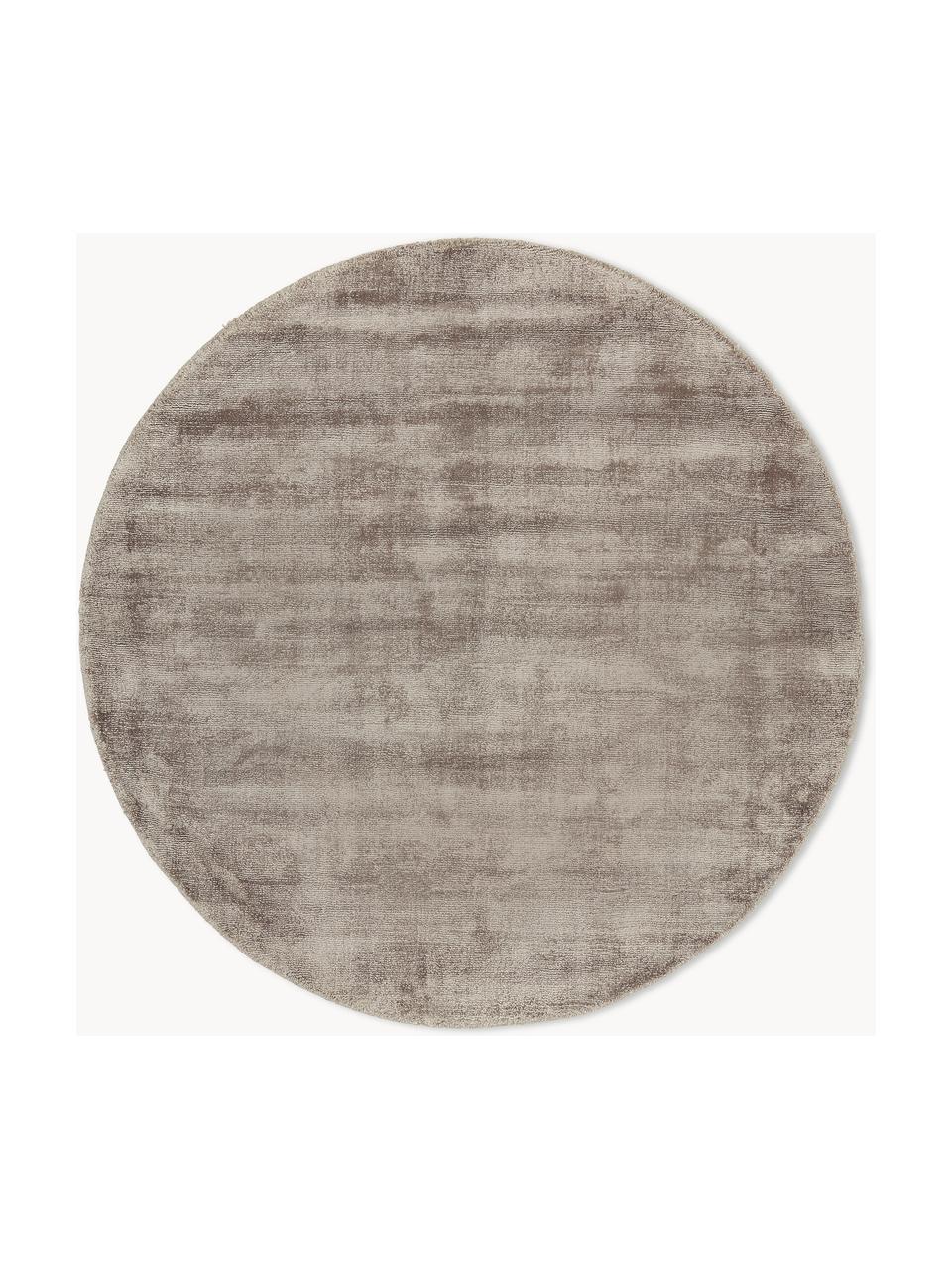 Tapis rond en viscose tissé main Jane, Taupe, Ø 250 cm (taille XL)