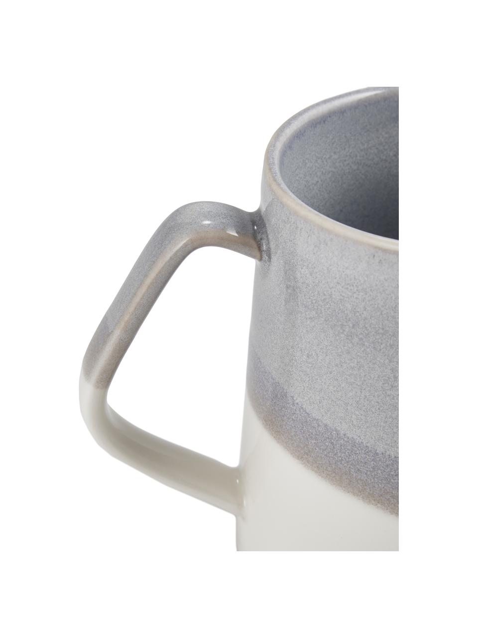 Kubek z porcelany Ilan, 2 szt., Porcelana, Niebieski, szary, kremowobiały, Ø 8,5 x W 10 cm