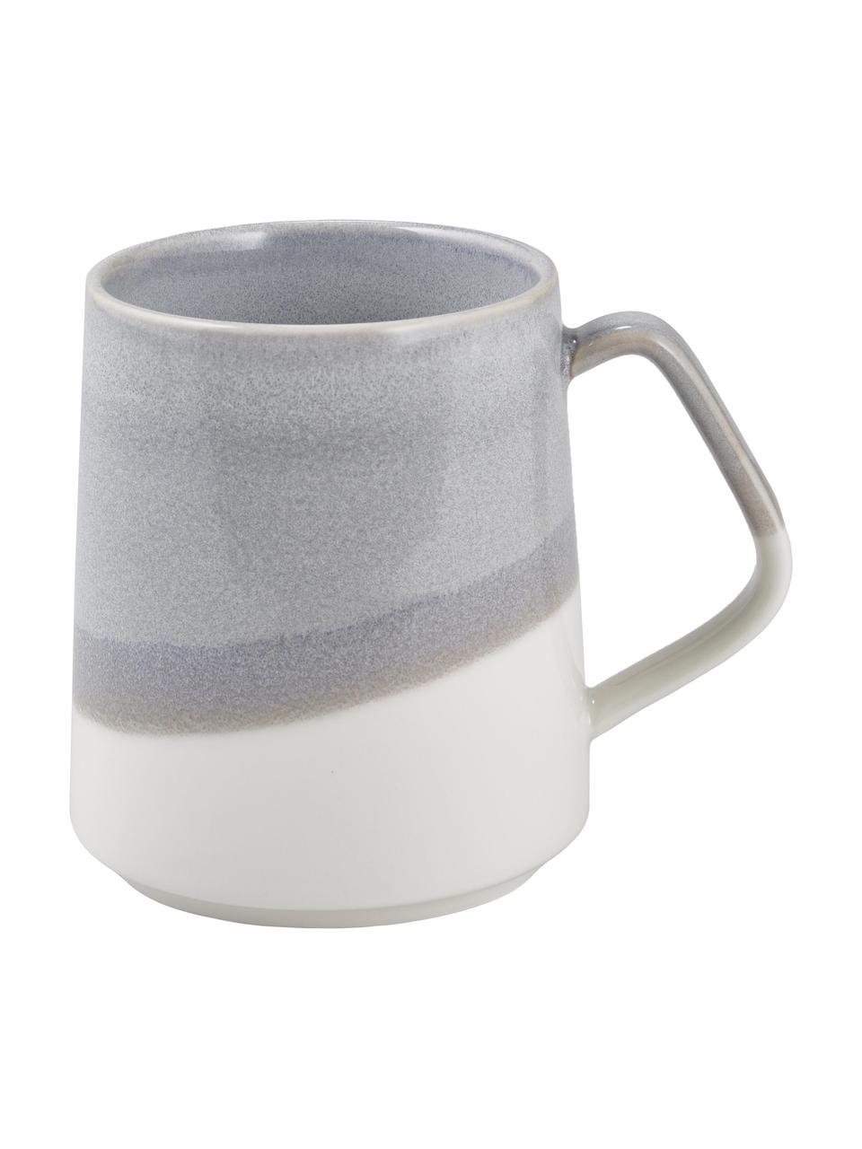 Porzellan-Tasse Ilan, 2 Stück, Porzellan, Blau, Grau, Cremeweiss, Ø 8,5 x H 10 cm