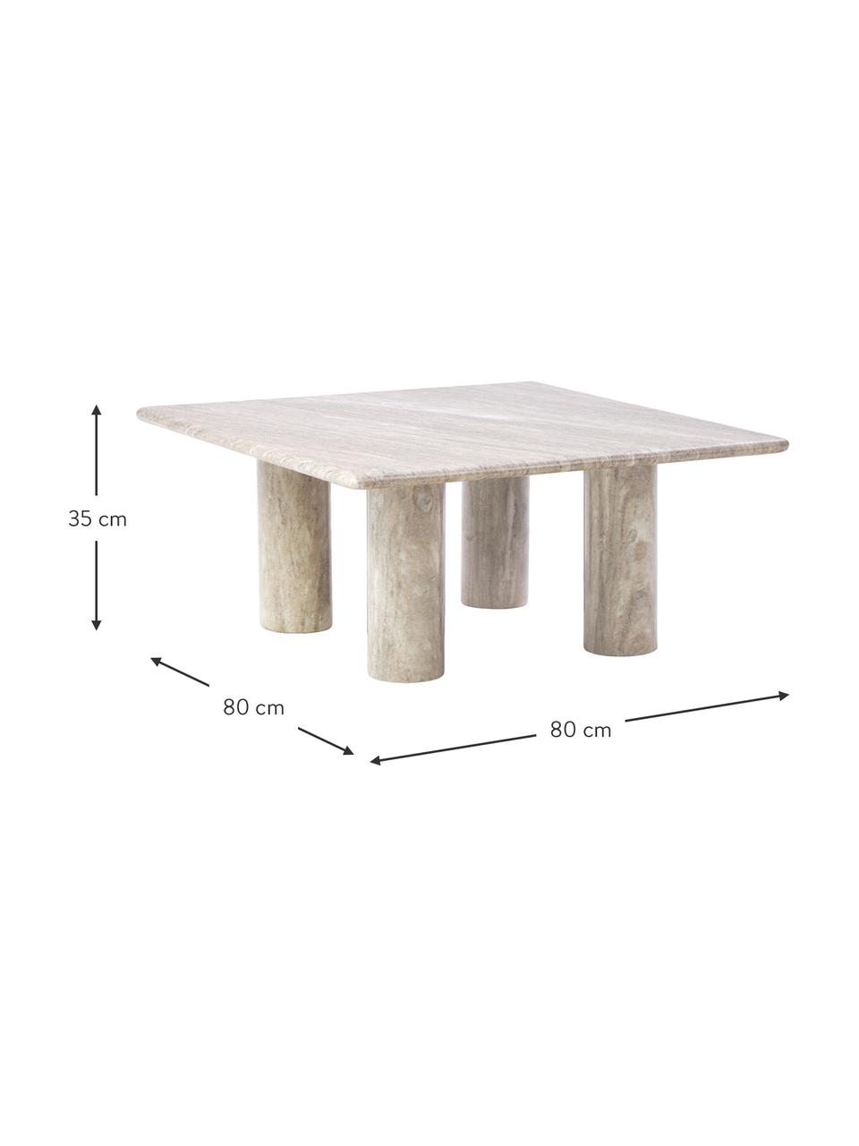 Mesa de centro de mármol Mabel, Mármol, Mármol blanco, An 80 x F 80 cm