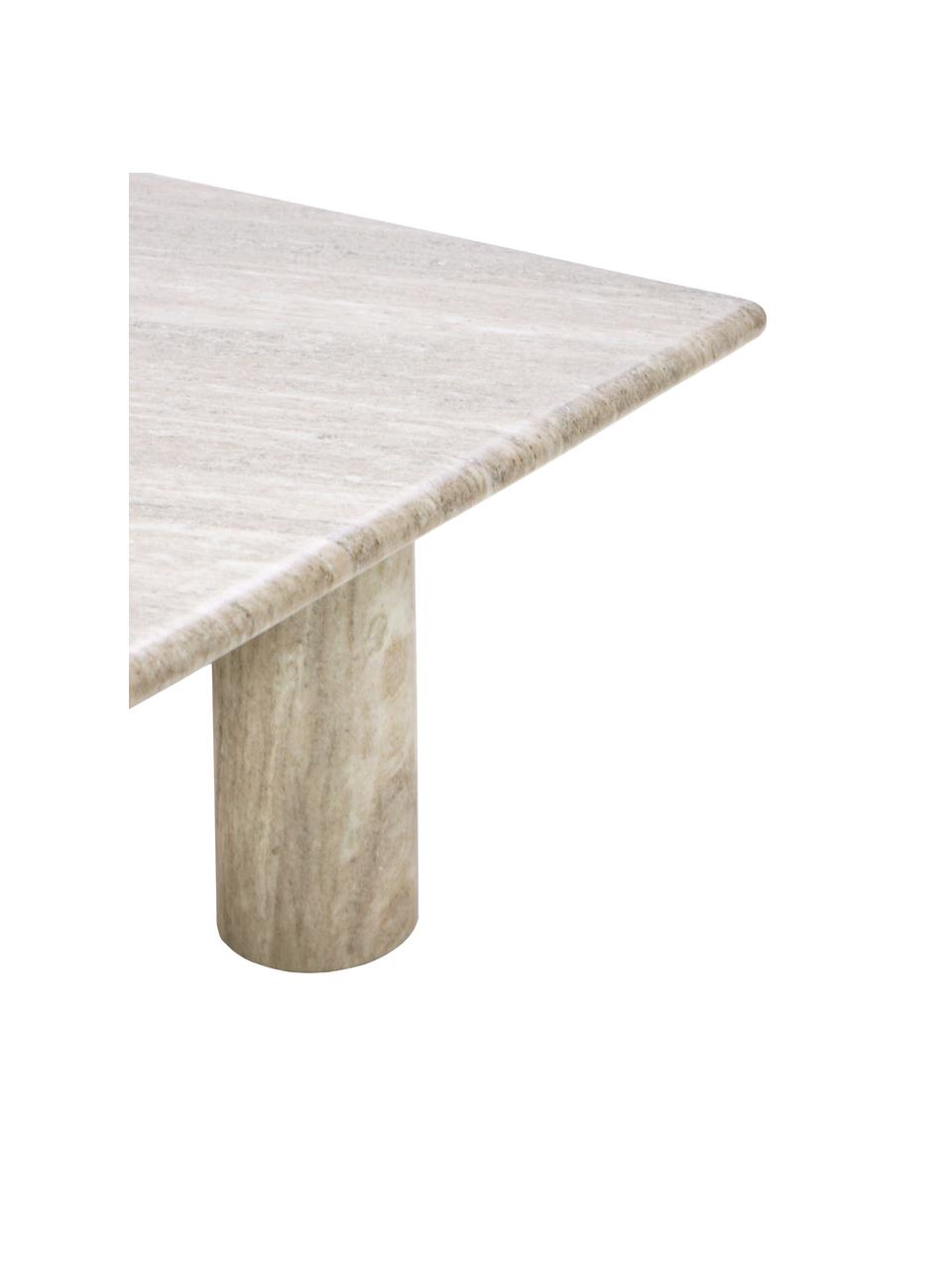 Table basse marbre Mabel, carrée, Travertin, larg. 80 x haut. 35 cm
