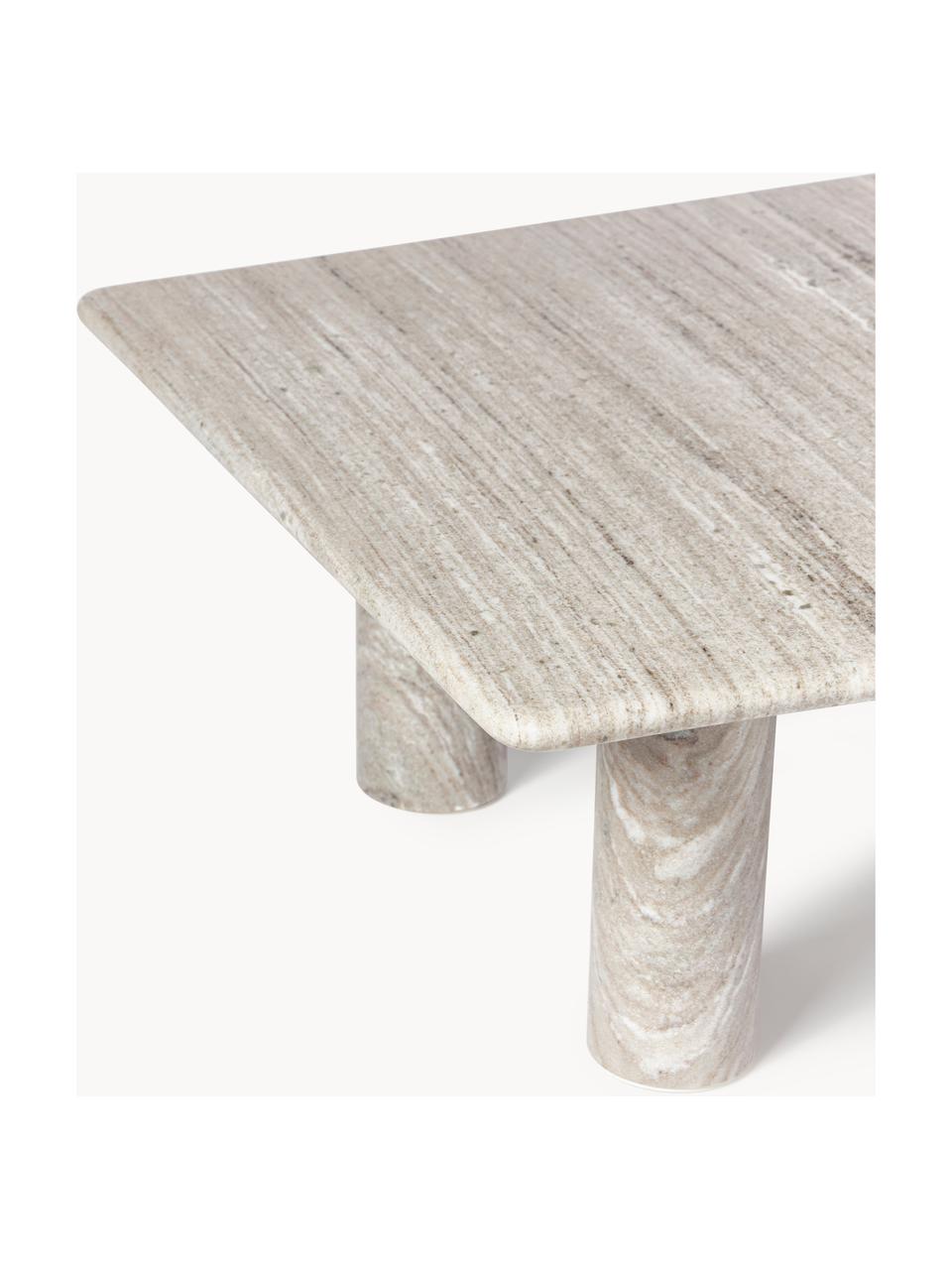 Table basse en marbre Mabel, Marbre, Beige, marbré, larg. 80 x prof. 80 cm