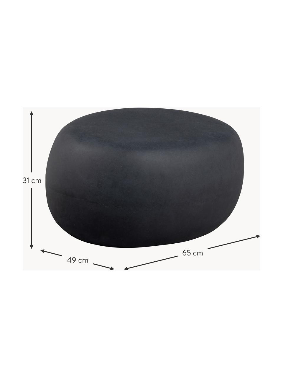 Mesa de centro con forma orgánica para exterior Pebble, Fibra de arcilla, Gris antracita aspecto cemento, Ø 65 x Al 31 cm