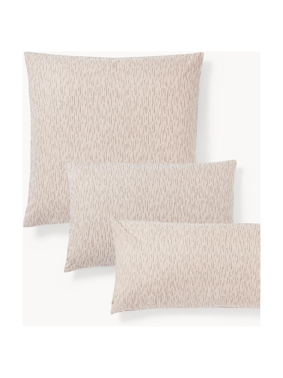 Funda de almohada de algodón estampado Vilho, Beige, An 45 x L 110 cm