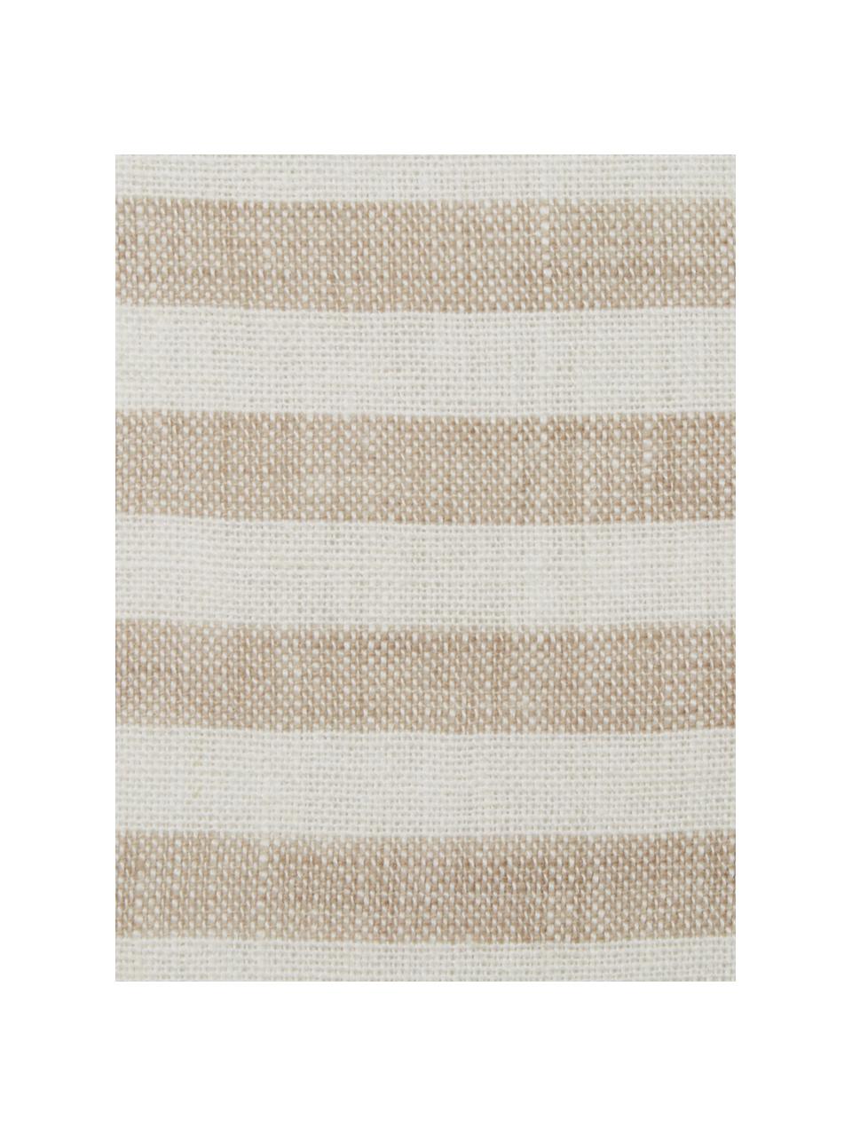 Gestreifte Leinen-Tischdecke Solami, Leinen, Beige, Weiss, Für 6 - 8 Personen (B 150 x L 250 cm)