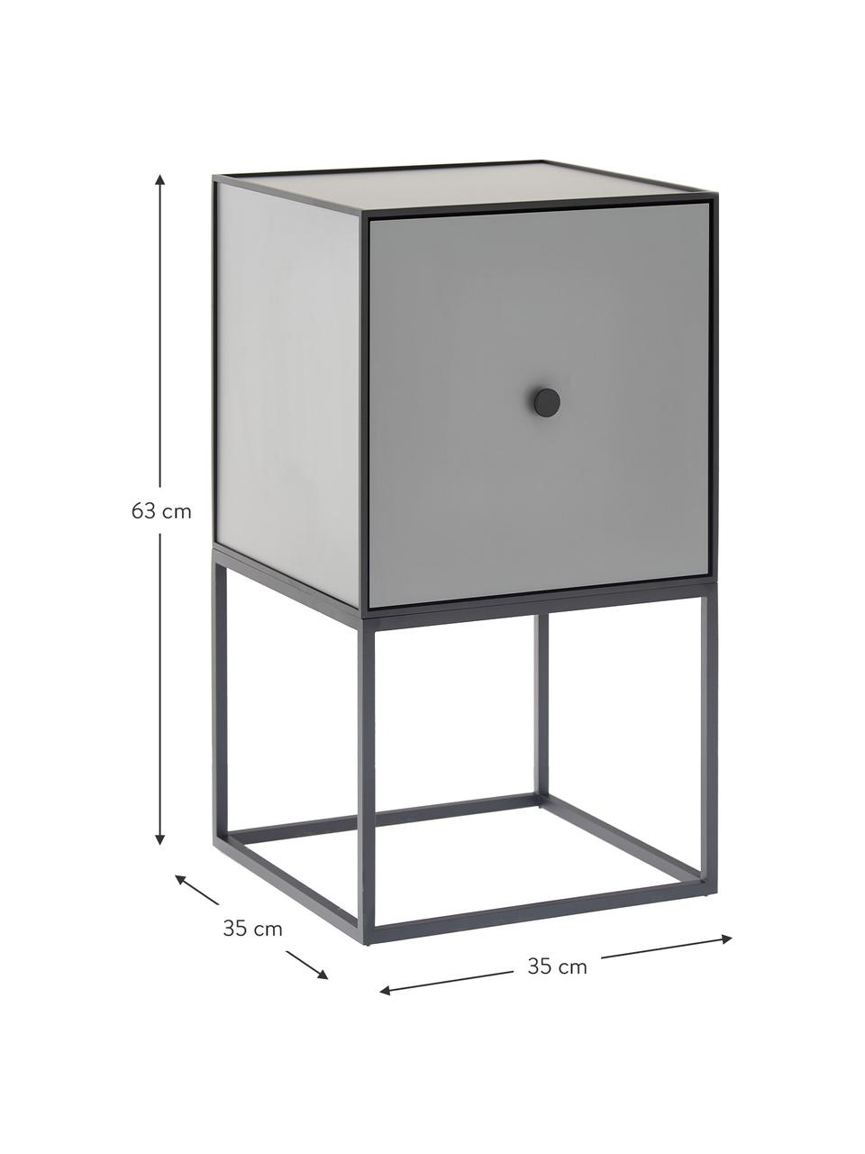 Designový odkládací stolek Frame, Rám a rám: černá Konstrukce: tmavě šedá, Š 35 cm, V 63 cm