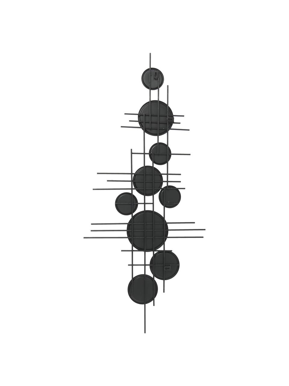 Deko-Wandspiegel Grid mit schwarzem Metallrahmen, Rahmen: Metall, beschichtet, Spiegelfläche: Spiegelglas, Schwarz, B 98 x H 43 cm