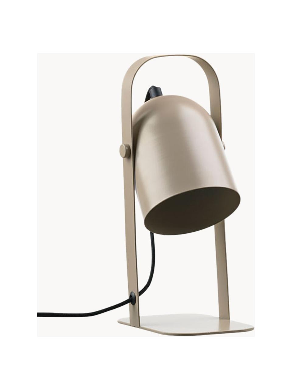 Verstelbare tafellamp Nesvik, Lamp: bekleed ijzer, Lichtbeige, B 11 x H 29 cm