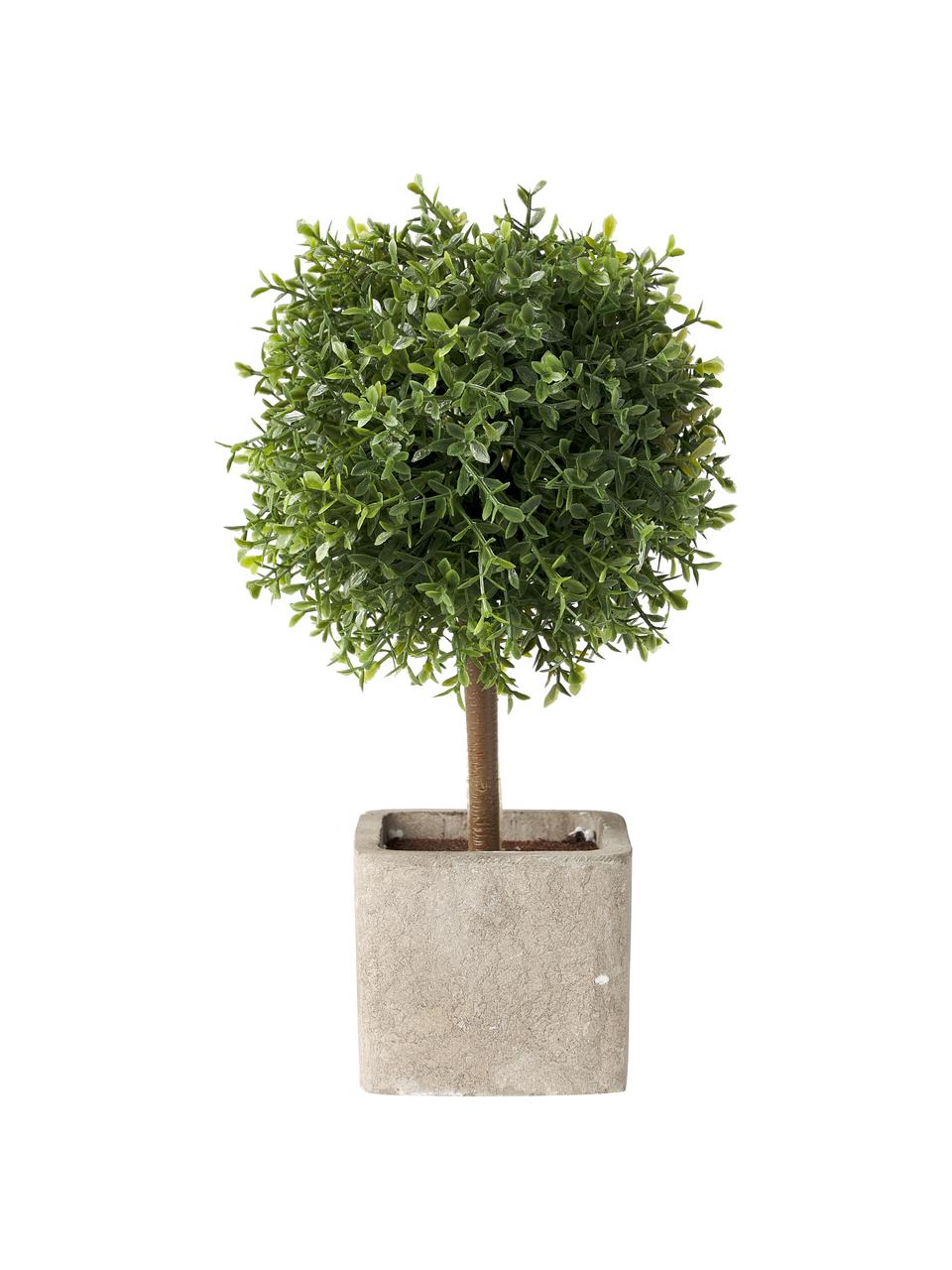 Arbres artificiels faits main Moni, lot de 2, Vert, gris, larg. 12 x haut. 26 cm