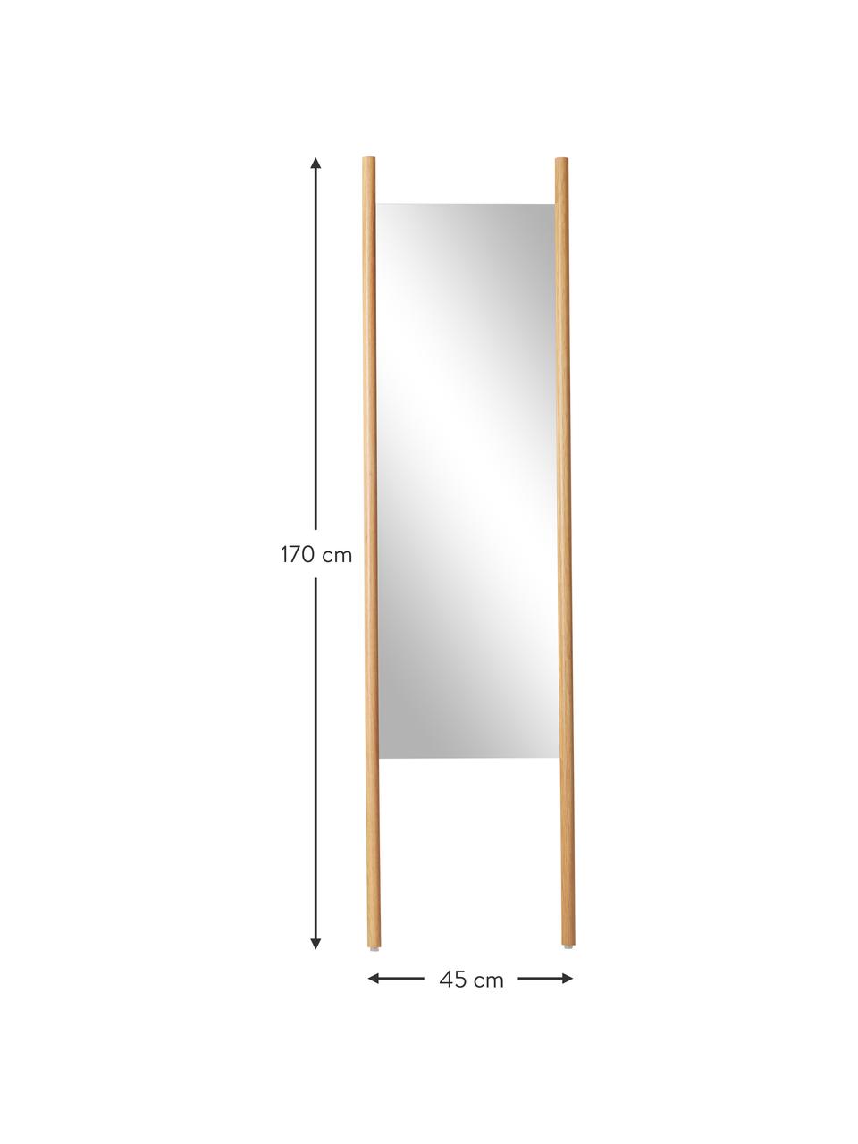 Zrkadlo na opretie Elin, Dubové drevo, Š 45 cm, V 170 cm
