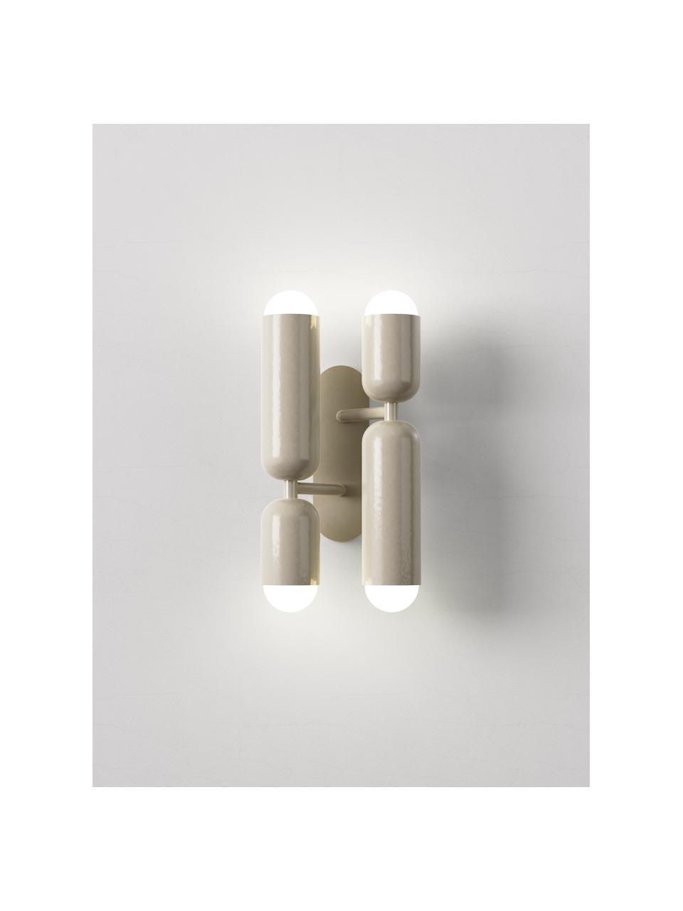 Aplique LED Ariane, Pantalla: vidrio acrílico, Estructura: metal, Blanco Off White, An 19 x Al 39 cm