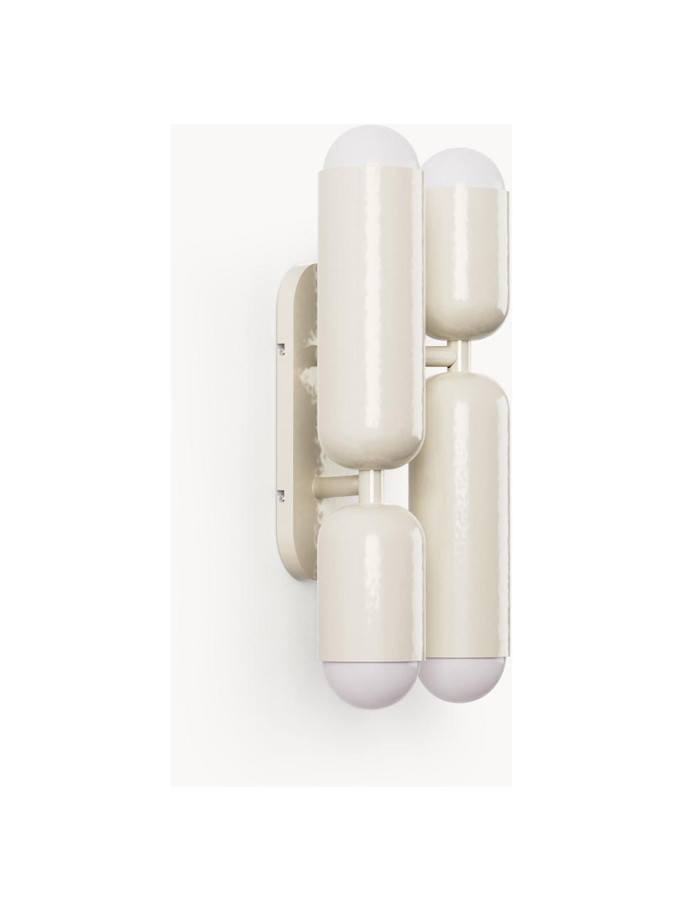 Aplique LED Ariane, Pantalla: vidrio acrílico, Estructura: metal, Blanco Off White, An 19 x Al 39 cm