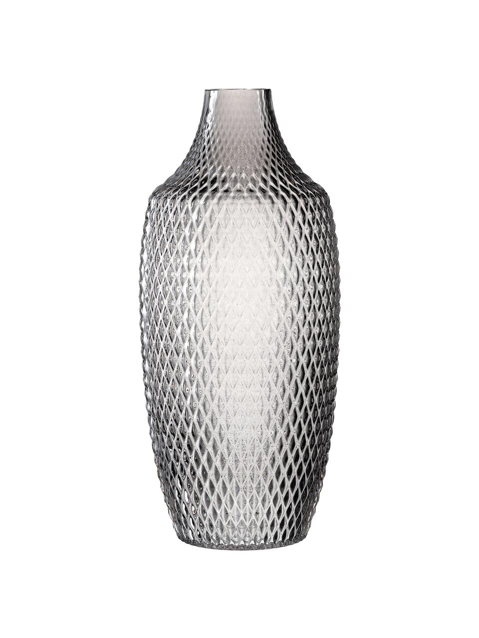 Grand vase verre gris Poesia, Verre, Gris, Ø 17 x haut. 40 cm