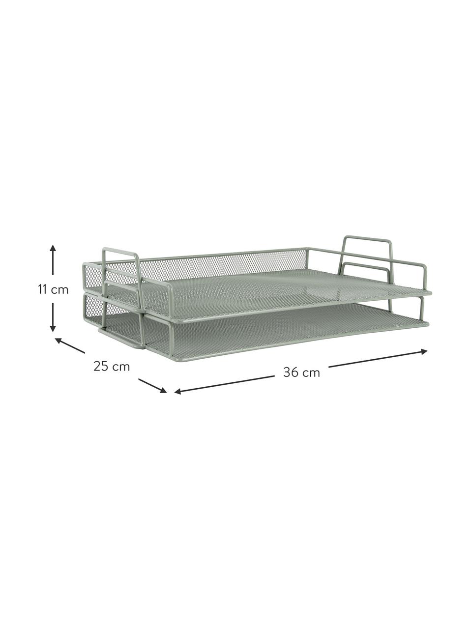 Documentenhouder Essentials in grijsgroen, Gecoat metaal, Grijsgroen, B 36 x D 25 cm