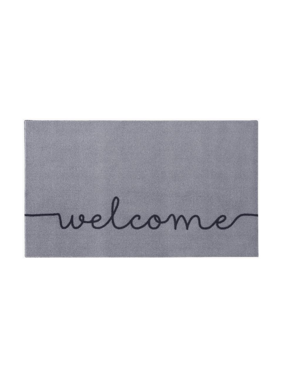 Paillasson Cozy Welcome, Gris foncé, noir, larg. 45 x long. 75 cm