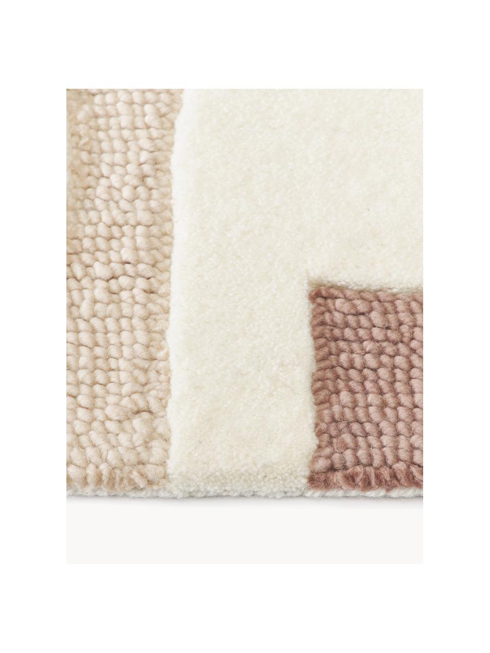 Tappeto in lana fatto a mano con motivo a rilievo Corin, Retro: 100% cotone Nel caso dei , Tonalità beige, Larg. 160 x Lung. 230 cm  (taglia M)