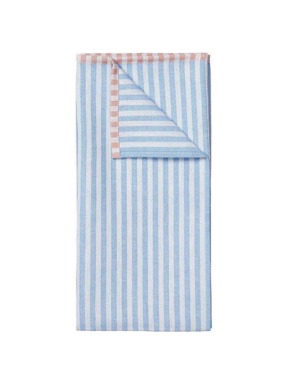 Ręcznik kuchenny z bawełny Lamel, 2 szt., 100% bawełna, Biały, niebieski, brudny różowy, S 50 x D 70 cm
