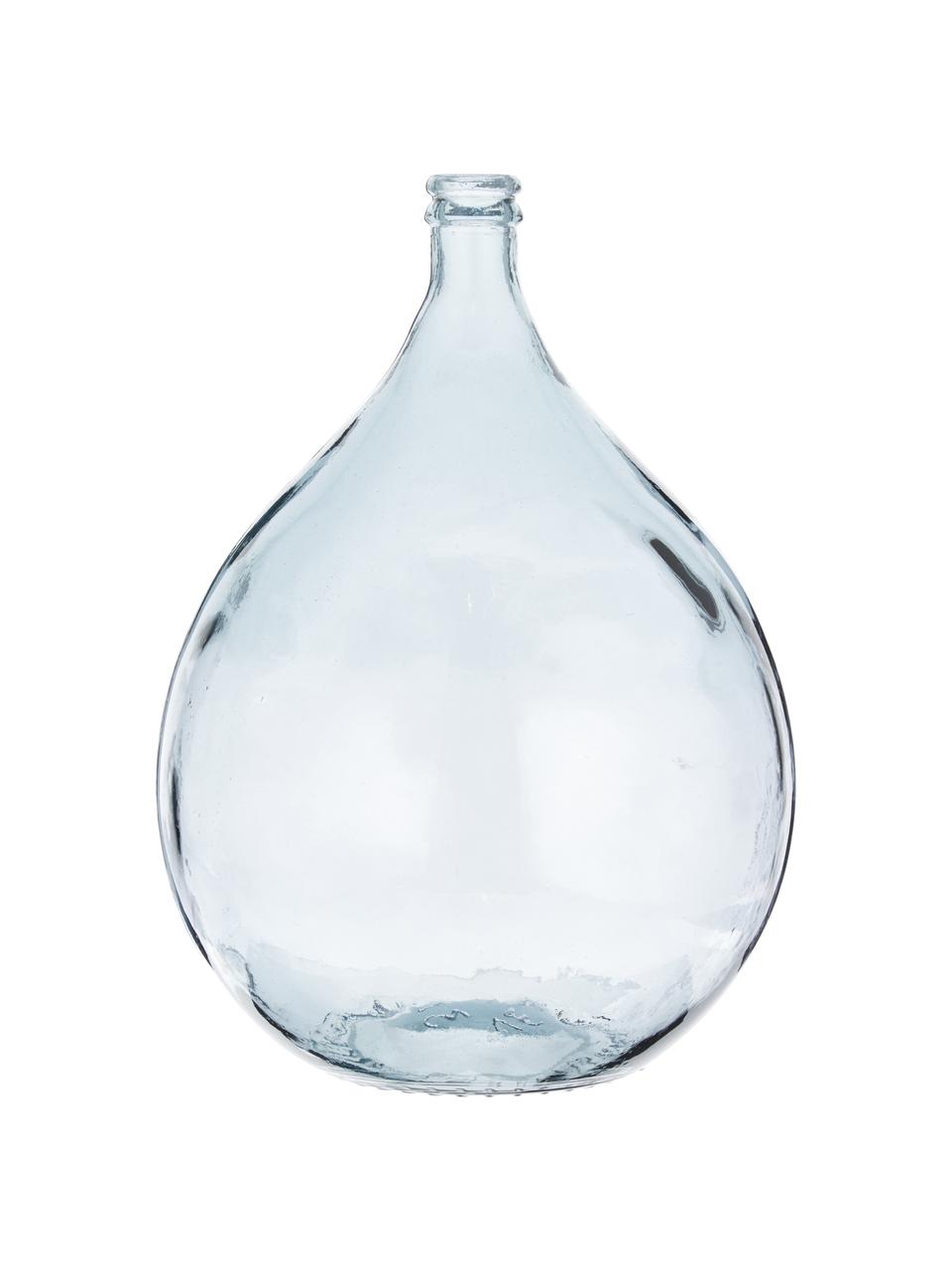 Bodenvase Drop aus recyceltem Glas in Hellblau, Recyceltes Glas, GRS-zertifiziert, Hellblau, transparent, Ø 40 x H 56 cm