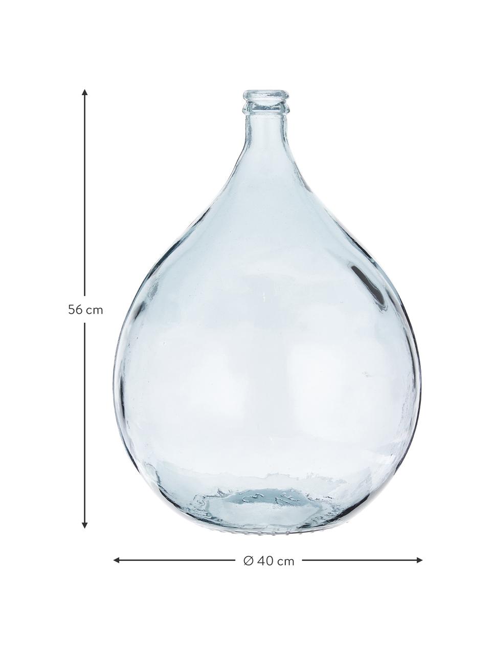 Podlahová váza z recyklovaného skla Drop, Recyklované sklo, Modrá, Ø 40 cm, V 56 cm