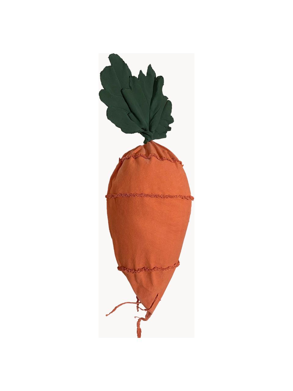 Handgemaakte kinderzitzak Cathy the Carrot, Bekleding: 97% katoen, 3% kunstvezel, Oranje, donkergroen, B 55 x L 100 cm