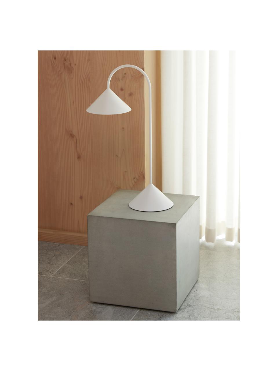 Prenosná exteriérová stolová LED lampa Grasp, Matná biela, Š 30 x V 47 cm